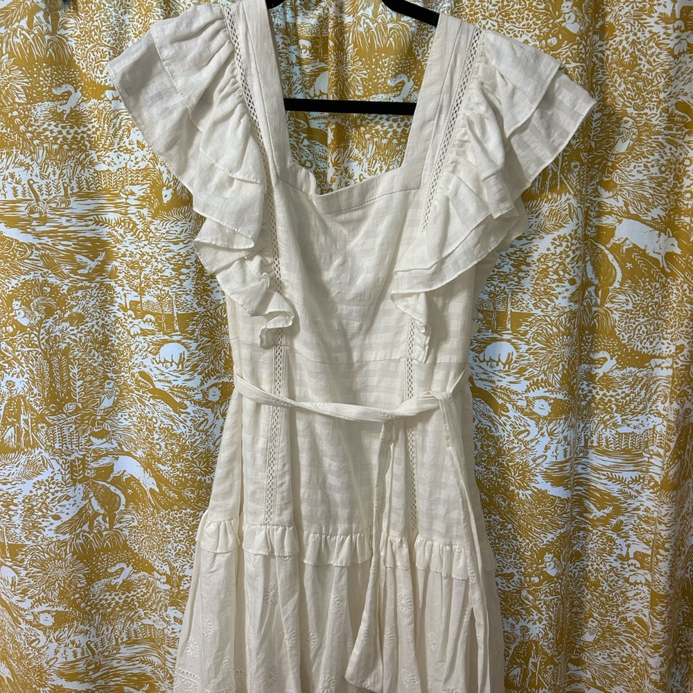 A loves a Cream Eyelet Ruffle Dress